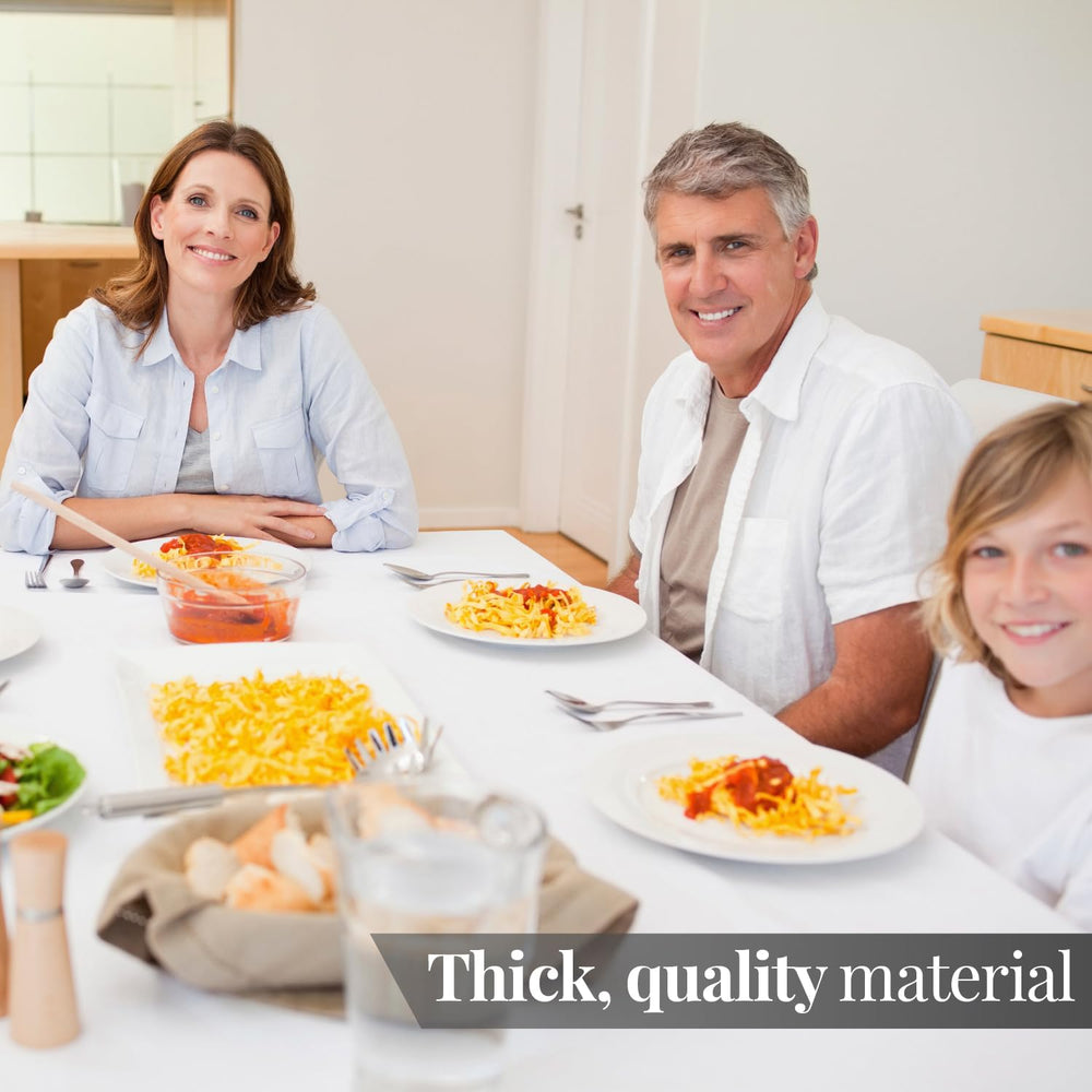 WEALUXE White Table Cloths for 6 Foot Rectangle Tables, 6 Pack, 60x102