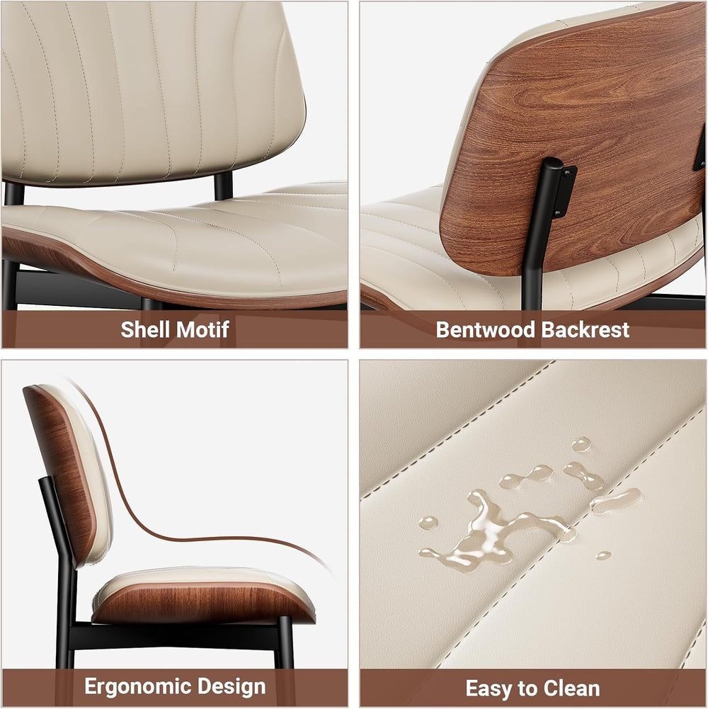 YaFiti Dining Chairs Set of 2, Mid Century Modern PU Leather Kitchen Chairs |...