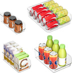 Ettori Set of 4 Clear Storage Bins for Fridge & Cabinet Organization, BPA-Free Plastic Food Organizers to Instantly Declutter Your Kitchen