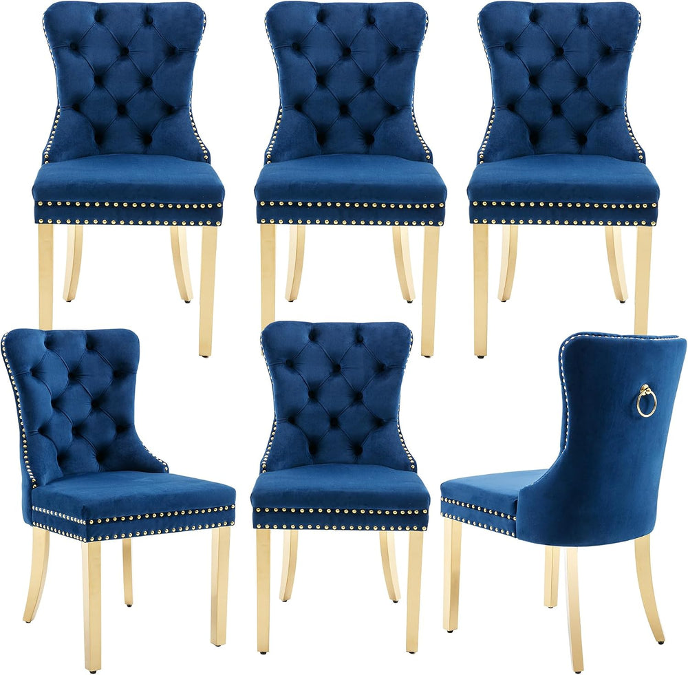 civama Dining Room Chairs Set of 6, Velvet Nikki Collection Dining Chair Upho...