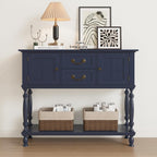 Farmhouse Console Table with Storage, Narrow Entryway Table with 2 Drawers & 2 Door Cabinets, Sofa Table Behind Couch with Shelf for Living Room, Entryway