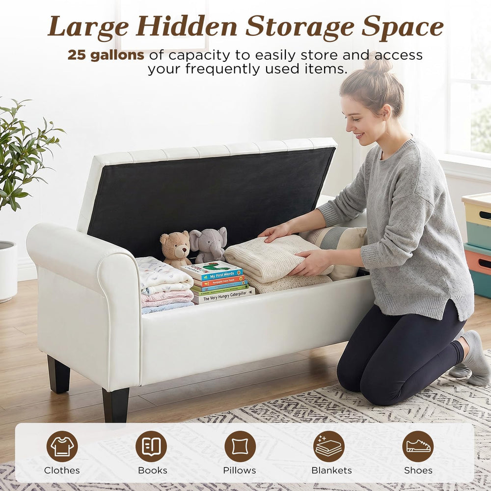 ECOTOUGE 55" Storage Ottoman Bench for Living Room, End of Bed Bench wit...