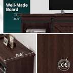 JUMMICO TV Stand with 4 Drawers for 65 Inch TV, Farmhouse Entertainment Center with Storage and Sliding Barn Doors, Rustic Media TV Console Cabinet with Shelves for Living Room Bedroom (Rustic Oak)