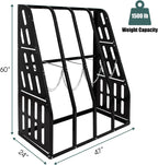Vertical Bar Rack 1500 LB Capacity, 4 Bays Storage Rack 47" W x 24" D x 60" H, Long Parts Metal Rack, Lumber Conduit Pipe Storage Rack for Garage Storage, Black