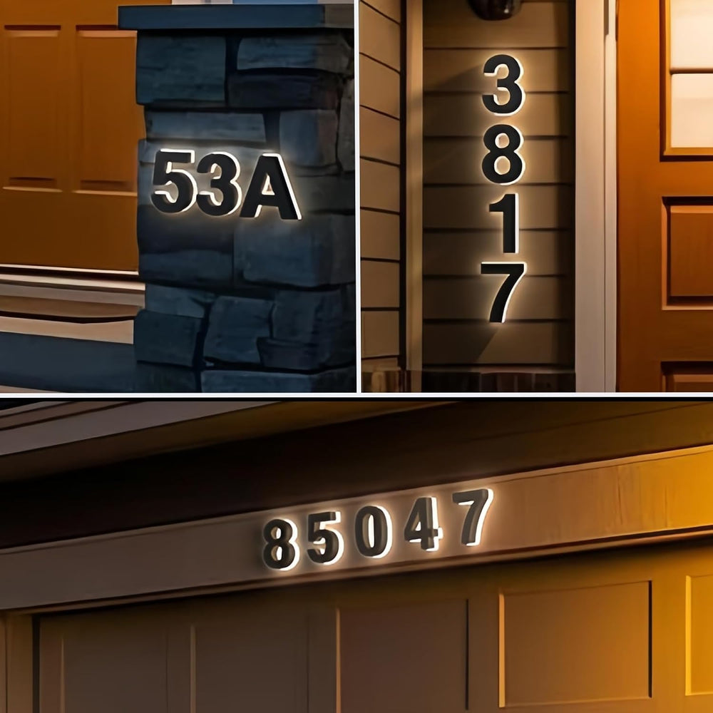 4 Inch Backlit LED House Numbers for Outside Light Up Address Number