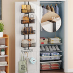 Purse Organizer Over The Door,Adjustable Durable Metal Purse Holder Handbag Purse Organizer for Closet with 5 Hooks Medium