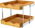 DINDON 2 Tier Wood Pull Out Cabinet Organizer (11" W x 18" D) Slide Out Wood Drawer, Two Tier Pull Out Shelf Organization and Storage…