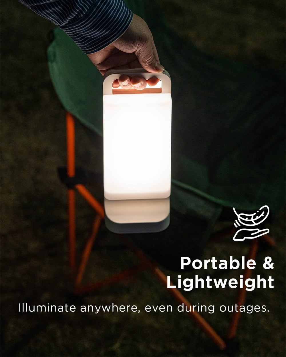 Solar Camping Lantern, Rechargeable Battery Powered Camping Light 6000mAh Up ...