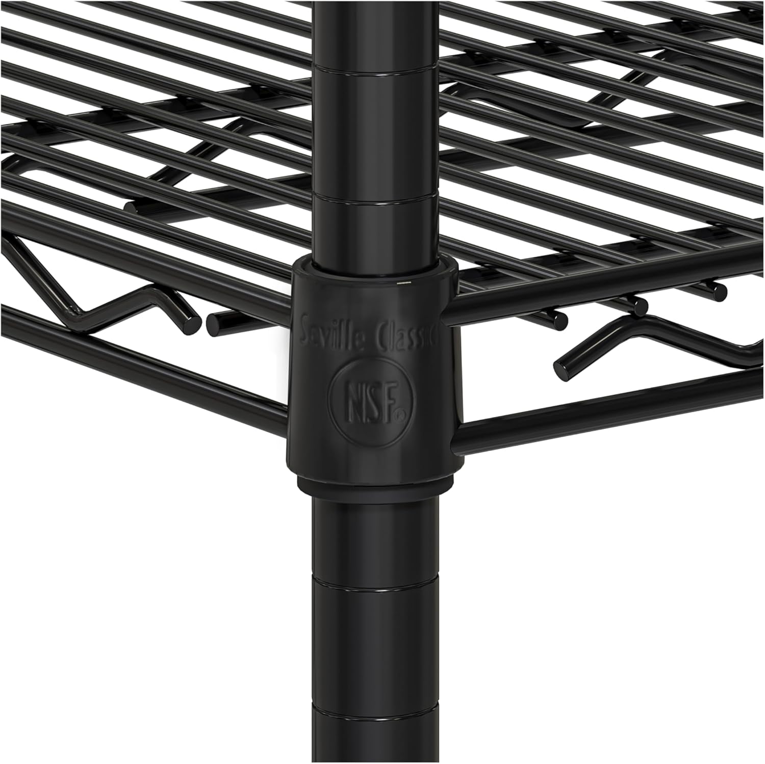 Seville Classics UltraDurable Heavy Duty NSF Solid Steel Wire Rack Storage Unit, Organizer for Garage, Warehouse, Office, Restaurant, Classroom, Kitchen, Black, 5-Tier Shelving, 60" W x 18" D