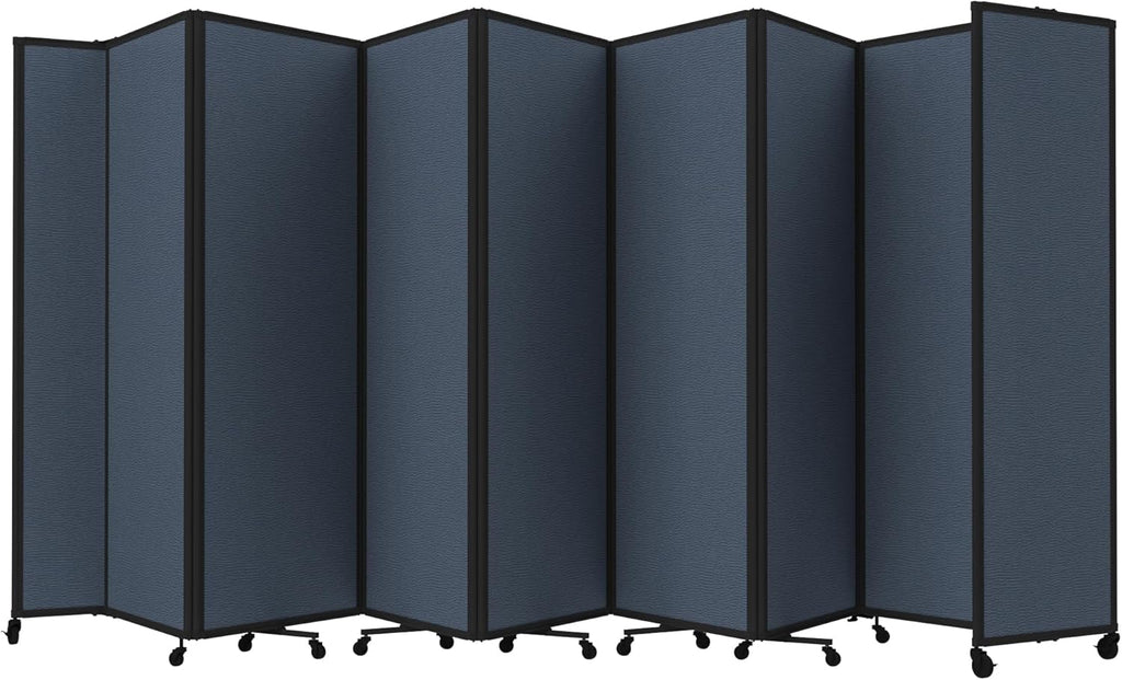 Versare Room Divider 360 Portable Wall Partition | Folding Panels | Large Freestanding Divider | Locking Wheels | Temporary Room Separator
