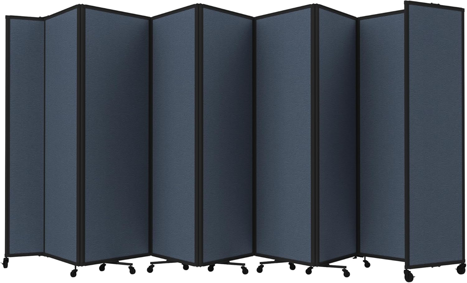 Versare Room Divider 360 Portable Wall Partition | Folding Panels | Large Freestanding Divider | Locking Wheels | Temporary Room Separator