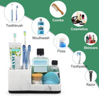Marble Bathroom Counter Organizer, Kids Electric Toothbrush and Toothpaste Holders for Bathroom Organizers and Storage (Marble)
