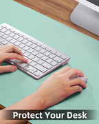 Leather Desk Pad Protector, Large Desk Mat, Mouse Pad, Non-Slip PU Leather Desk Blotter,Desk Cover mat,Desk mat for Keyboard and Mouse,Mat for Office&Home (Turquiose, 48" x 17")