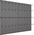 TORACK Metal Pegboard Panels and Hooks for Garage, Workbench, Shop, Shed Tool Organizer Peg Board with 1/8" & 1/4" Holes, Modular Wall-Mounted Pegboard with Pegboard Hooks(Black)