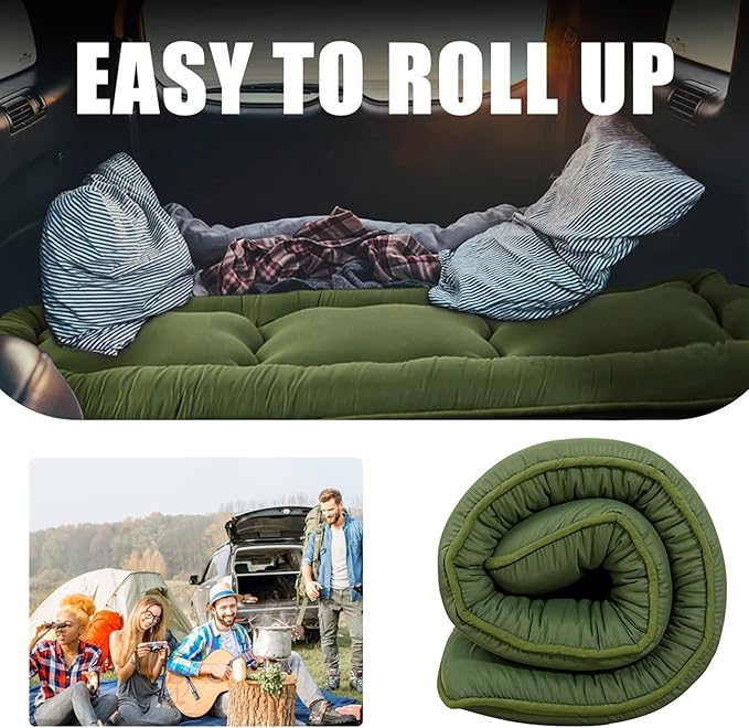 MAXYOYO Japanese Floor Mattress Futon Mattress, 4" Thicken Tatami Mat Sleeping Pad Foldable Roll Up Mat Boys Girls Dormitory Pad Kids Floor Lounger Pillow Bed, Charcoal Grey, Queen Size