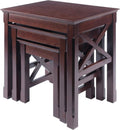 Winsome Xola Nesting Tables, Cappuccino | Small Square Coffee or End Table Set for Bedroom, Living Room, Den, Elegant Furniture for Any Home Decor