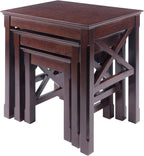 Winsome Xola Nesting Tables, Cappuccino | Small Square Coffee or End Table Set for Bedroom, Living Room, Den, Elegant Furniture for Any Home Decor