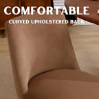 Modern Dining Chairs Set of 4, Comfortable Velvet Fabric Upholstered Kitchen Side Chairs with Back and Wood Legs for Living Room, Khaki