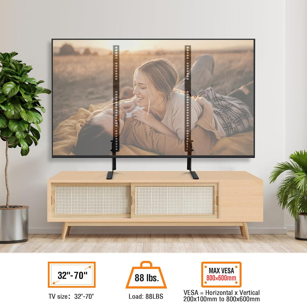 ELIVED Universal Table Top TV Stand for Most 32 to 70 inch LCD LED Plasma Fla...