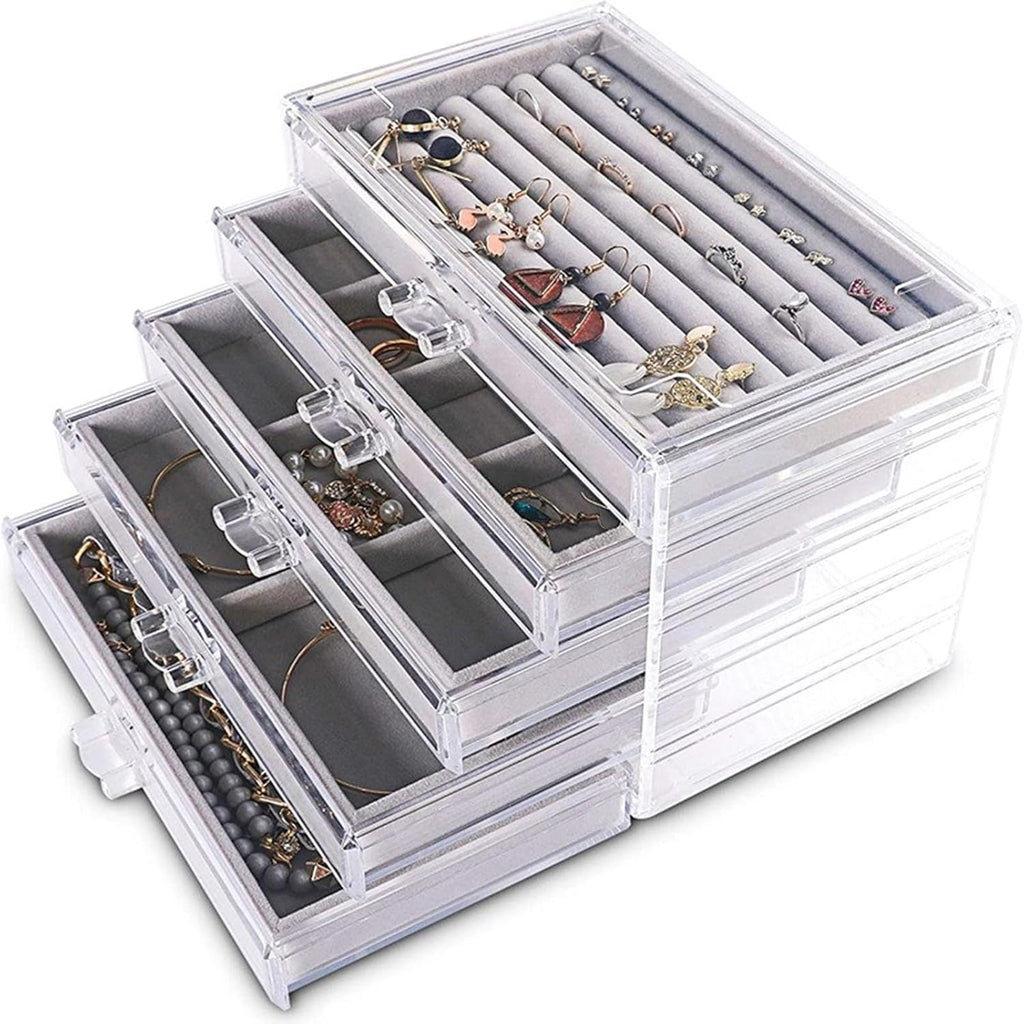 Space Saving Acrylic Cosmetic Storage Drawers Multi Drawers Acrylic Organizer Modern Jewelry Organizer for Organizing Cosmetics and Jewelry