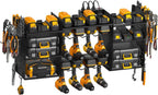 Power Tool Organizer Wall Mount, 3 Layer Tool Storage Rack, Drill Bit Heavy Duty Rack, Heavy Duty Metal Power Tools Storage Rack Tools Shelf with Charging Station for Garage Organization