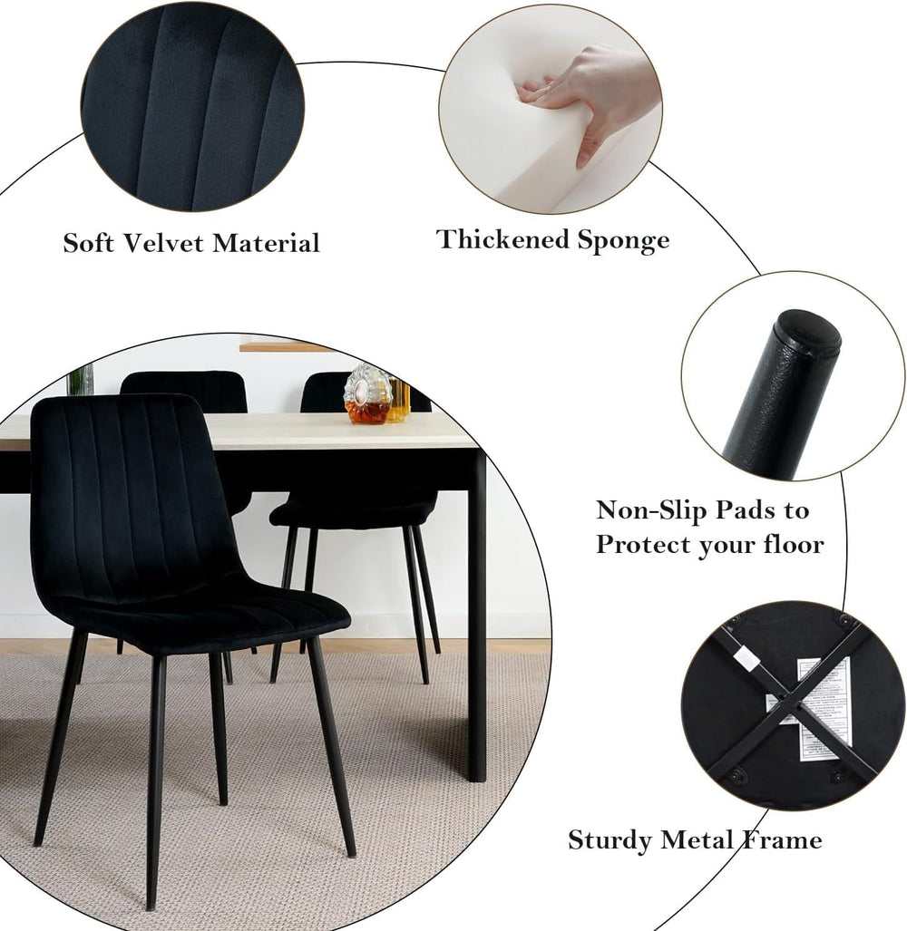 Modern Round Glass Dining Table Set for 4, 36'' Small Tempered Glass ...