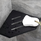 Lavatory Bathroom Corner 304 Stainless Steel Shelf Wall Mount Triangular, Soap Holder,Black