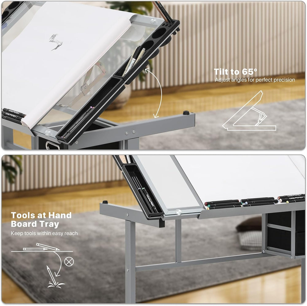 Athena Collection Professhional Drafting Table for Adults Teens, Light Grey |...