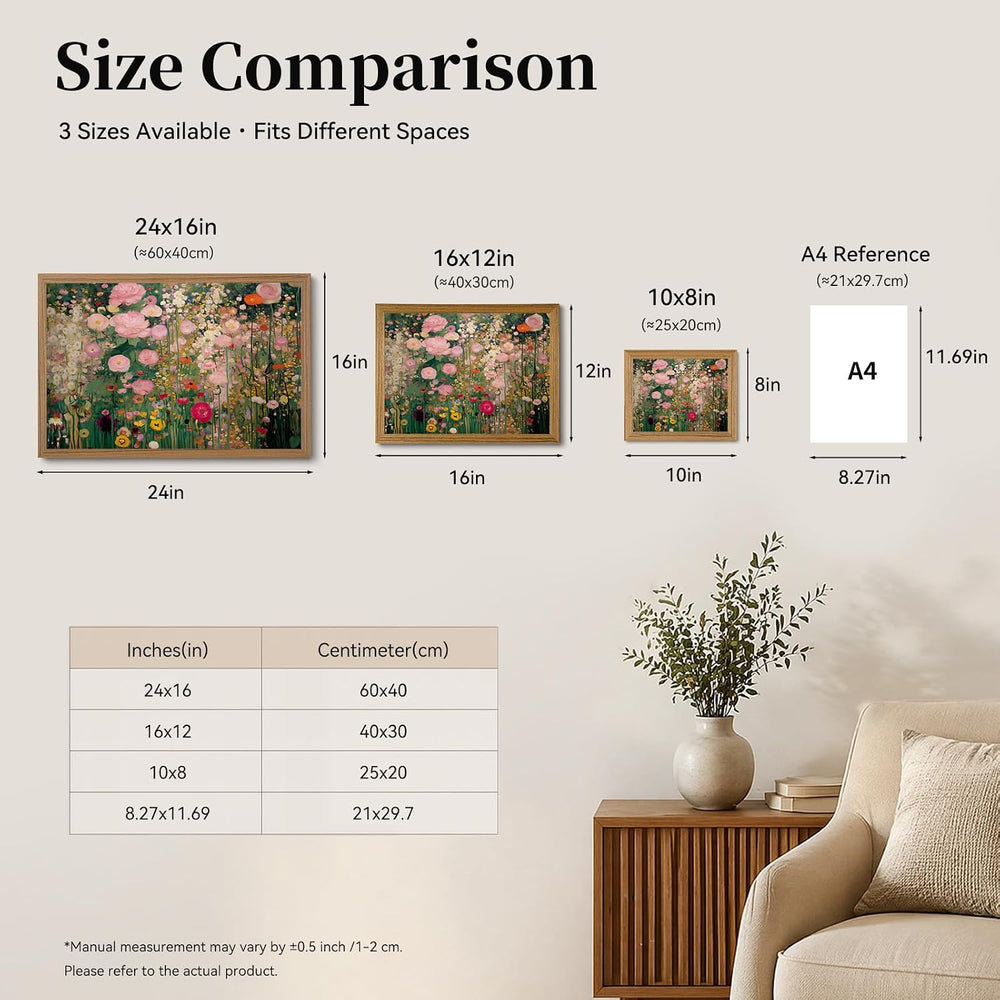 Floral Wall Art Wildflower Meadow Picture Wall Decor Gustav Klimt Print