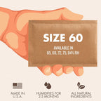 Boveda 65% Two-Way Humidity Control Pack for Up to 25 Items – Size 60 – Single – Aging & Long-Term Storage in Plastic & Wood Boxes – Moisture Absorber – Humidifier Pack – Individually Wrapped