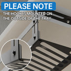 Under Desk Cable Management Tray, 17 in Metal Cable Tray Basket for Wire Management, Power Strip Holder, Cord Organizer, Wire Tamer for Home/Office Desk Cable Hider Black