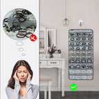 80 Pockets Hanging Jewelry Organizer for Holding Jewelries Dual-Sided Accessory Display Holder for Earrings Bracelets Rings (80 Pockets-Grey)