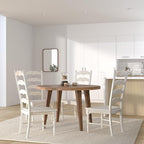 IC International Concepts Set of 2 Maine LadderBack Chairs Dining/Kitchen/Study/Balcony, Solid Wood, Parawood Construction, 20.1"W x 22.6"D x 42.1"H, Ready to Paint or Stain in Any Color, Unfinished