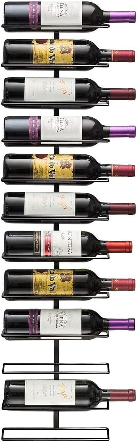 Sorbus Wall Mounted Wine Rack, Metal Bottle Rack (12 Bottle, 1 Pack) | Compac...