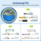 AUVON Large Insulin Pen Cooler for 3-6 Pens with Medical Tag, TSA Approved Insulin Travel Cooler with Portable Handle, Diabetic Travel Case with Gel Ice Pack and Anti-Freezing Drawstring Bag