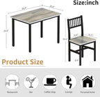 AWQM 3 Piece Dining Table Set for 2, Small Kitchen Table Set for 2 with Chairs,Wood Breakfast Nook Table and Chairs Set of 2,Dinette Set for Small Space,Dining Room,Apartment, Grey