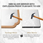 Natural Wood Framed Mirror,18X24 Inch Bathroom Mirror for Over Sink Wood Mirror for Bathroom Modern Rounded Corner Rectangle Wall Mounted Mirror for Bathroom (Horizontal/Vertical)