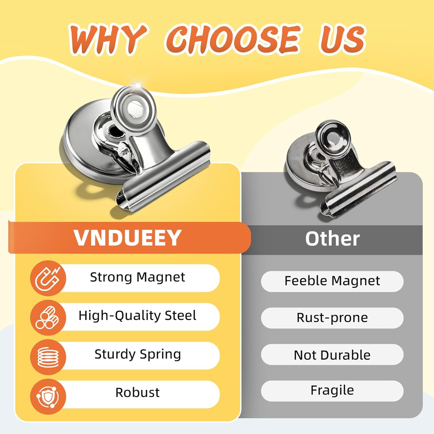 VNDUEEY 20 Pack Fridge Magnets Refrigerator Magnets, Strong Magnetic Clips Heavy Duty, Magnet Clips for Whiteboard, Magnets for Fridge Locker Office Accessories (Silver)