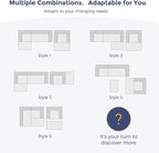 MAXYOYO Sectional Sofa Couch and Chaise Lounge, L Shaped Modern Cloud Couch with Ottoman, Comfy Sofa with Layered Cushion, Tufted Upholstered Sleeper Chair for Living Room, No Assembly Required