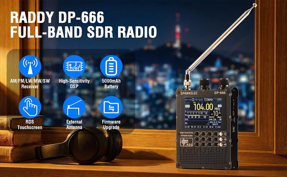 DP-666 Full Band DSP Radio with TEF6686 Chip, Professional AM/FM/LW/MW/SW RDS...
