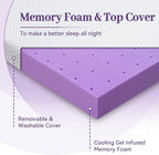 SINWEEK 3 Inch Gel Memory Foam Mattress Topper King Size, Ventilated High Density Pad for Back Pain, Bed Topper with Removable Soft Cover, CertiPUR-US Certified