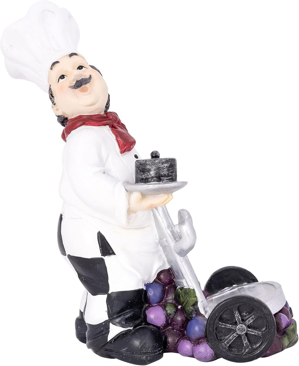 Italian Chef Wine Bottle Holder - Single Bottle Display Stand with Grapes - D...