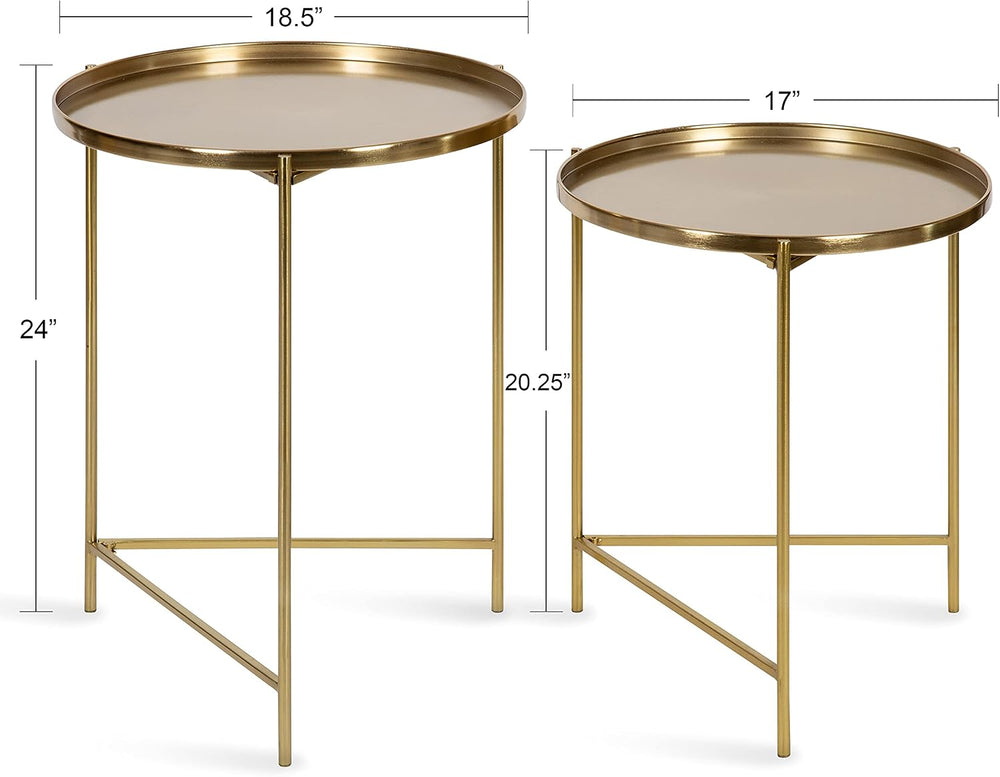 Kate and Laurel Ulani Modern Nesting Side Table; Set of 2; Gold; Sophisticate...