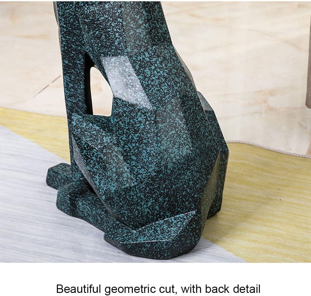 Modern Resin Doberman Sculpture Side Table with Metal Serving Tray, Corner Ta...