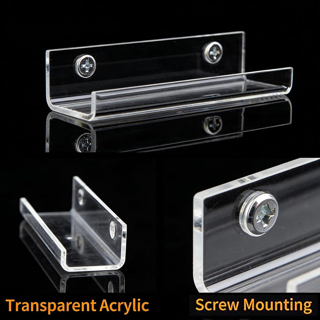 Clear Vinyl Record Shelf Wall Mount 8 Pack,Acrylic Album Record Holder Display,Vinyl Record Shelf Stand