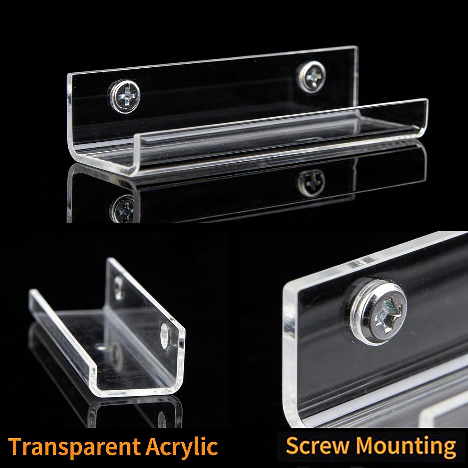 Clear Vinyl Record Shelf Wall Mount 8 Pack,Acrylic Album Record Holder Display,Vinyl Record Shelf Stand