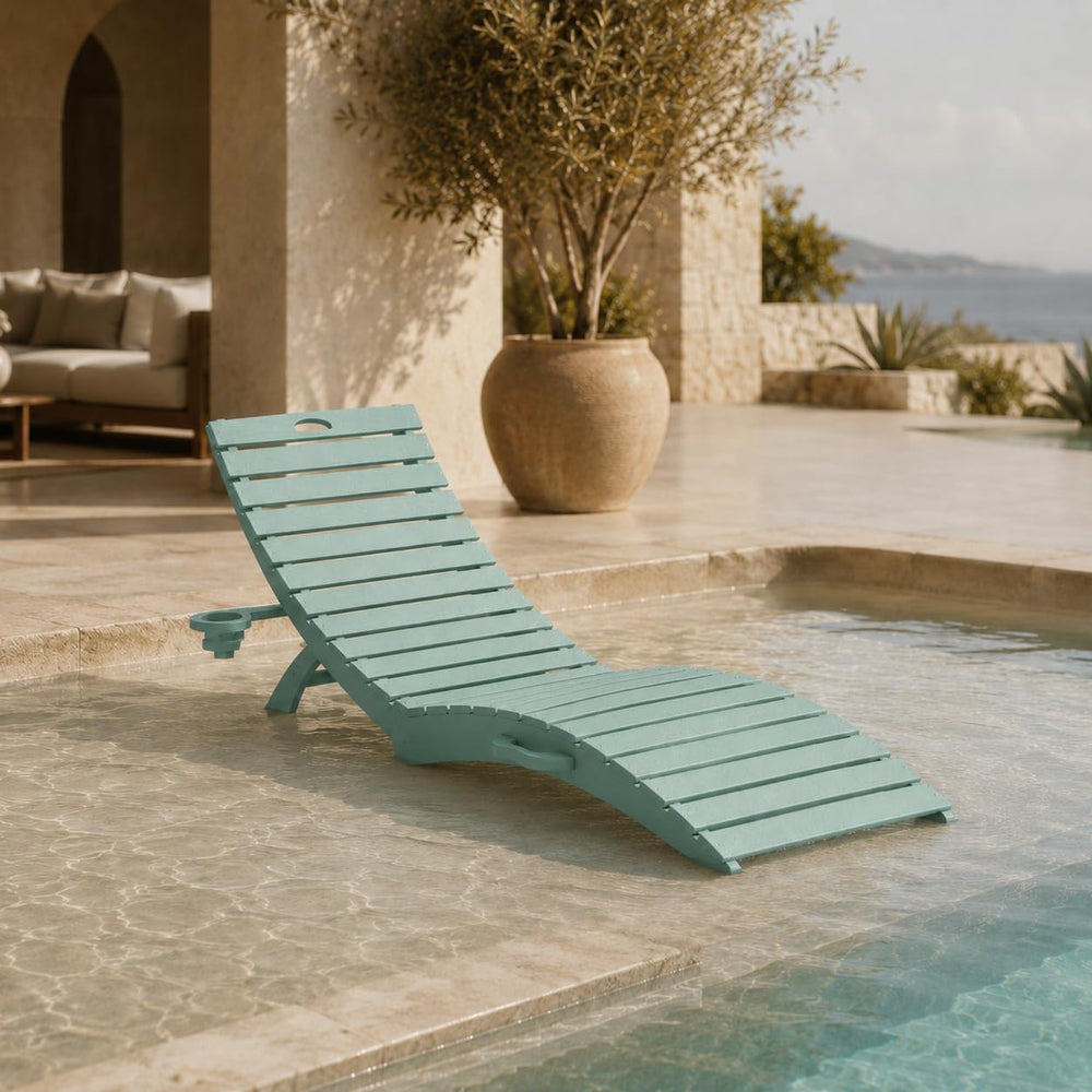 Kingdura Folding in-Pool Lounge Chairs, Anti-Floating HDPE Pool Lounger, Pre-...