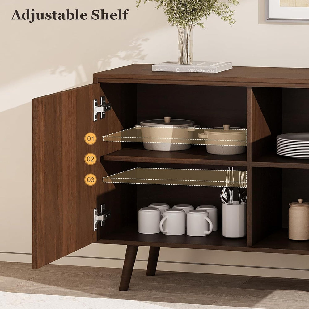 60" Buffet Cabinet with Storage, Sideboard Buffet Cabinet with 3 Drawers...