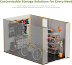 Patiowell 6x10FT Outdoor Storage Shed with Floor, Plastic Resin Garden Shed with Lockable Door, Windows, Weather-Resistant for Lawn Mower, Tool & Backyard Storage (Light Grey)