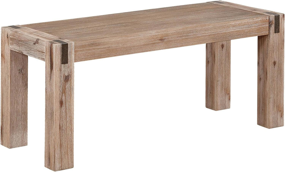 Alaterre Furniture Woodstock 40-Inch Entryway Bench with Bronze Metal Inset |...